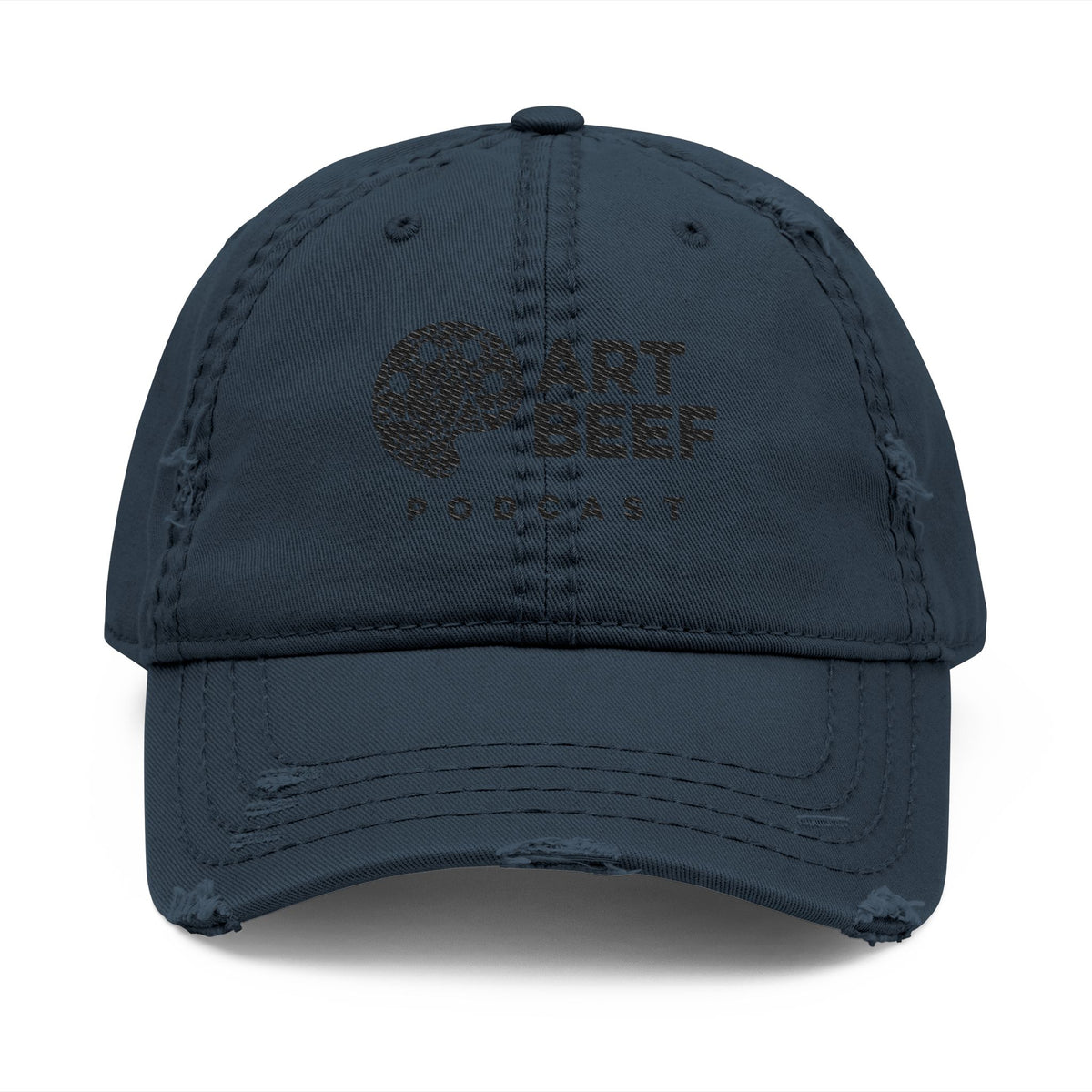 Black Art Beef Logo Distressed Dad Hat (Embroidery)