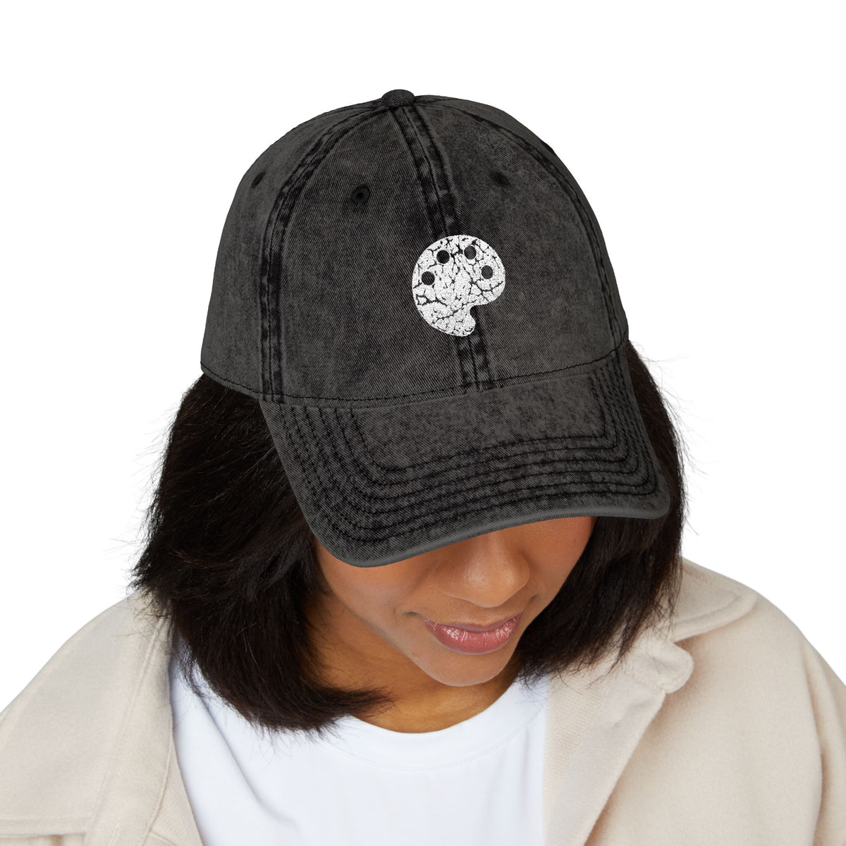 White Art Beef Palette Vintage Cap (Embroidery)
