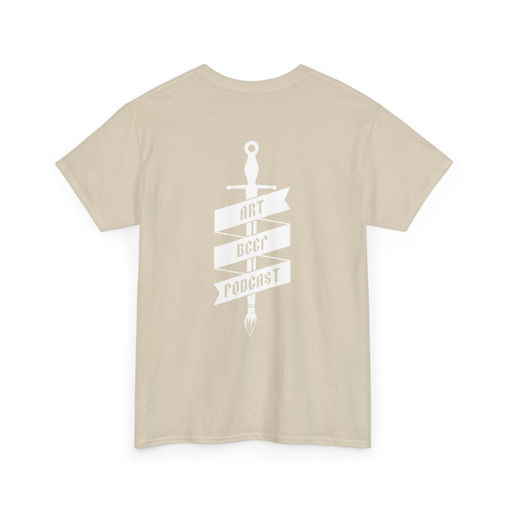 White Opt 2 Art Beef Podcast Heavy Cotton Tee 2