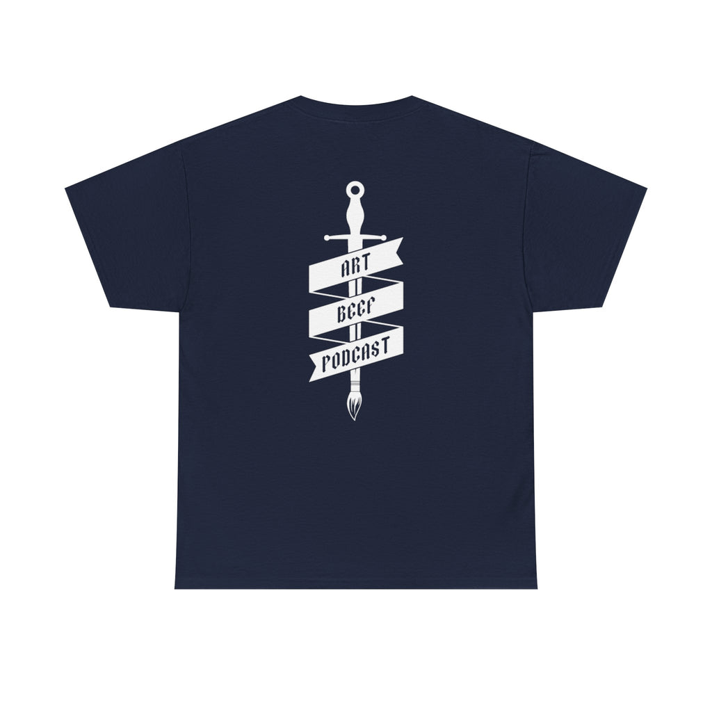 White Opt 2 Art Beef Podcast Heavy Cotton Tee 2