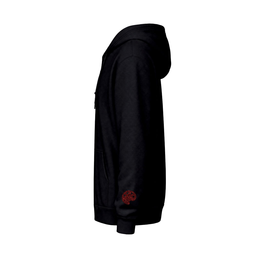 Art Beef embroidered Zip Hooded Sweatshirt