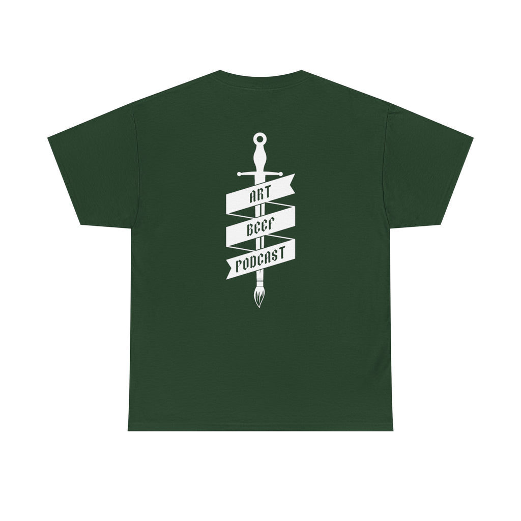 White Opt 2 Art Beef Podcast Heavy Cotton Tee 2