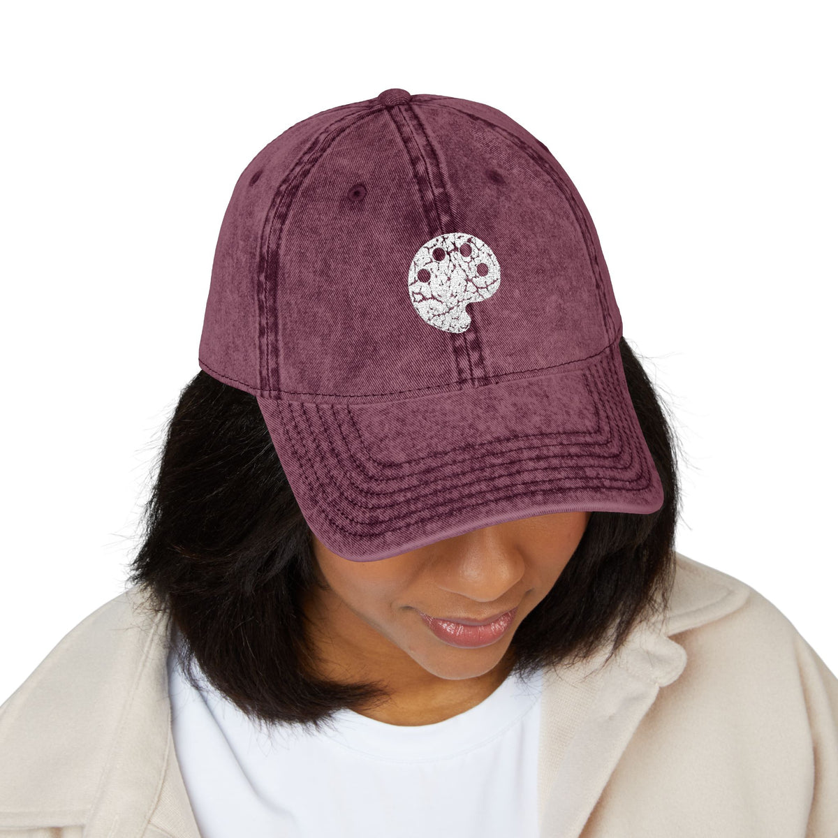 White Art Beef Palette Vintage Cap (Embroidery)