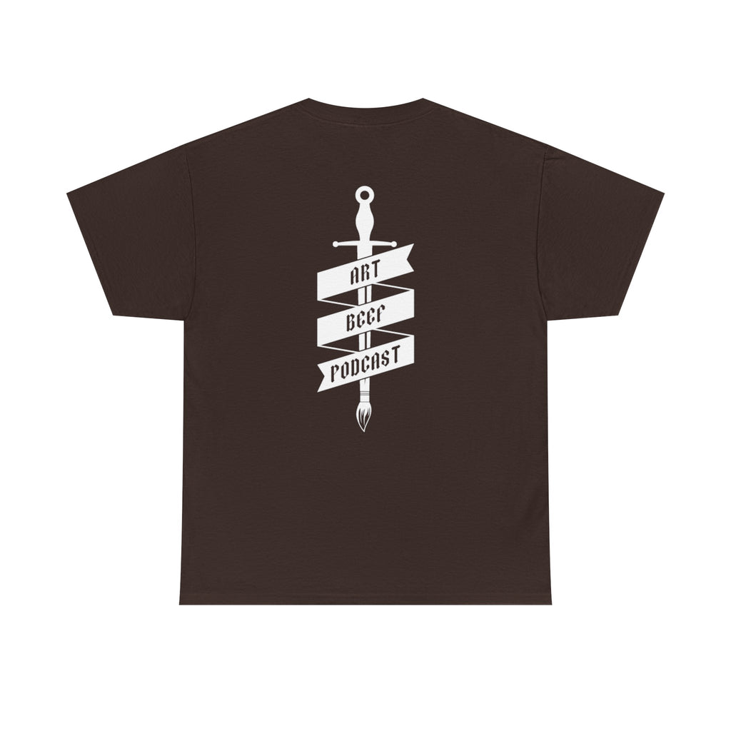 White Opt 2 Art Beef Podcast Heavy Cotton Tee 2
