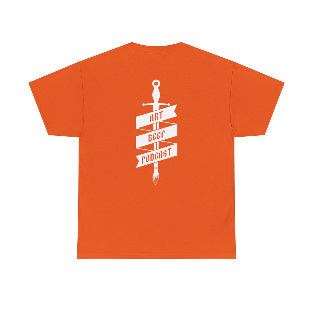 White Opt 2 Art Beef Podcast Heavy Cotton Tee 2