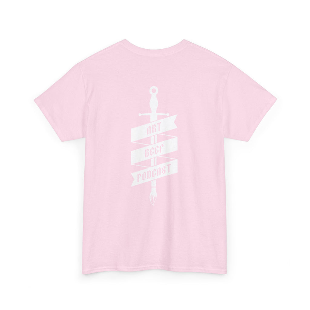 White Opt 2 Art Beef Podcast Heavy Cotton Tee 2