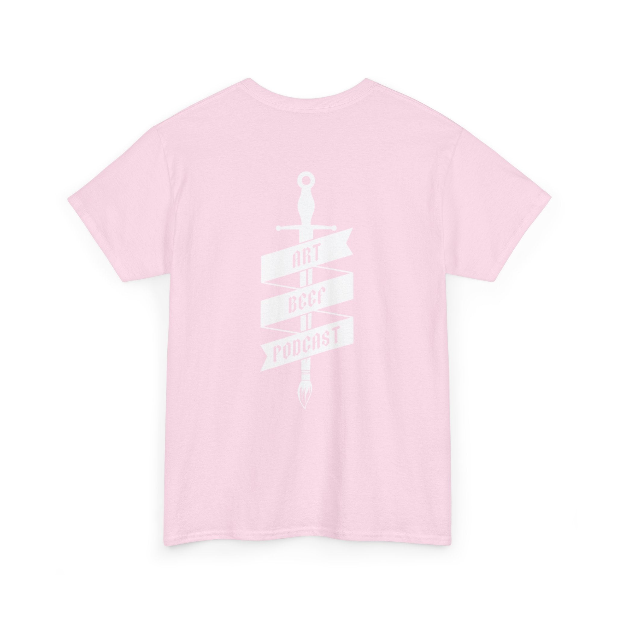White Opt 2 Art Beef Podcast Heavy Cotton Tee 2