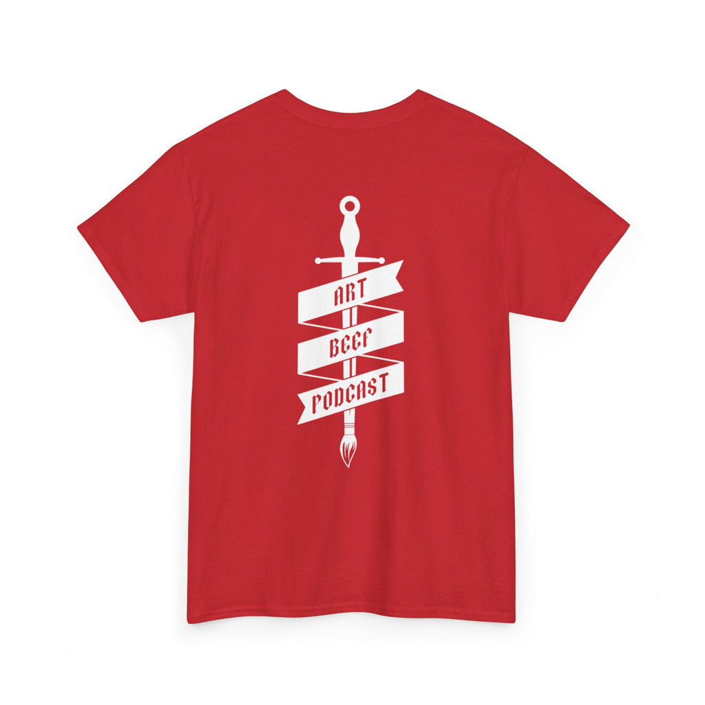 White Opt 2 Art Beef Podcast Heavy Cotton Tee 2