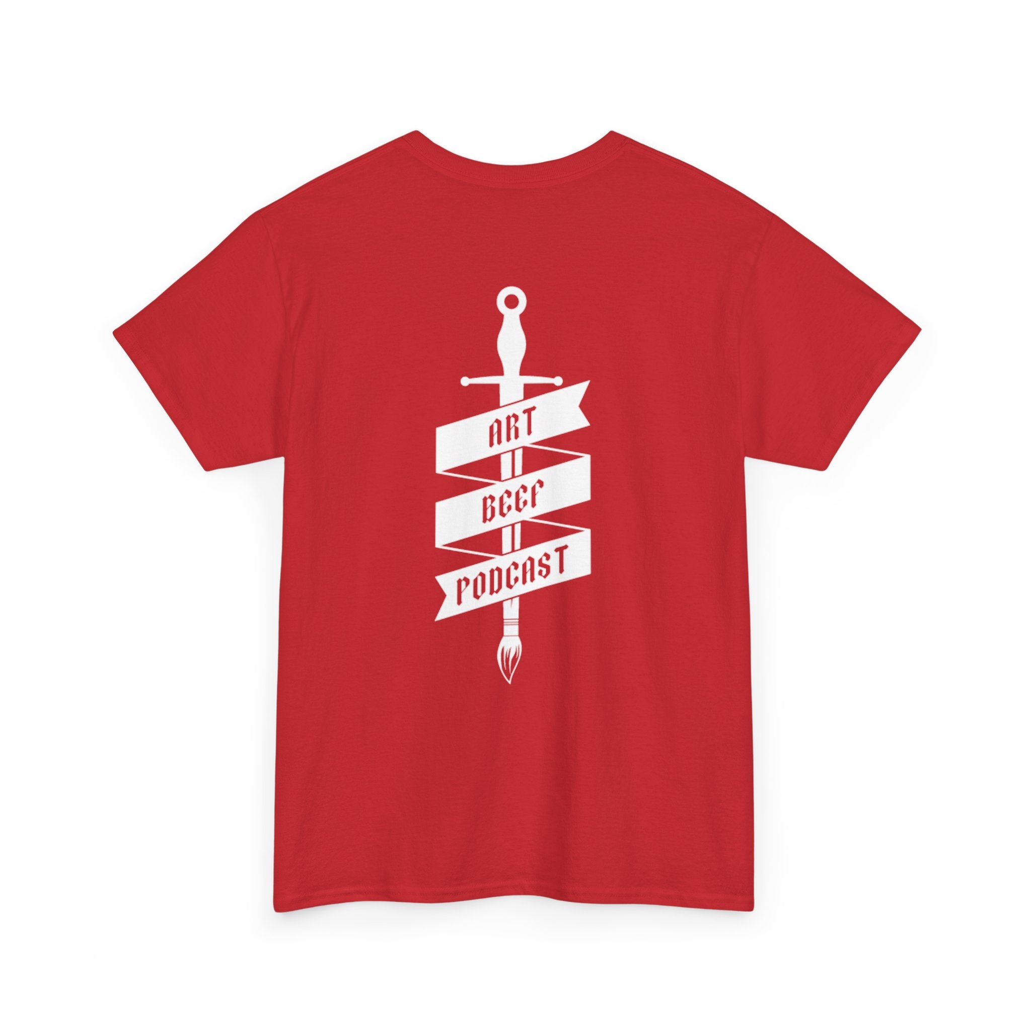 White Opt 2 Art Beef Podcast Heavy Cotton Tee 2