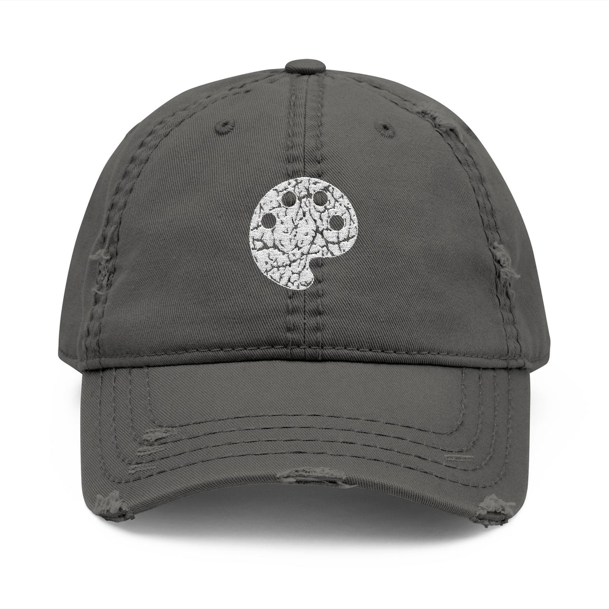 White Art Beef Palette Distressed Dad Hat (Embroidery)