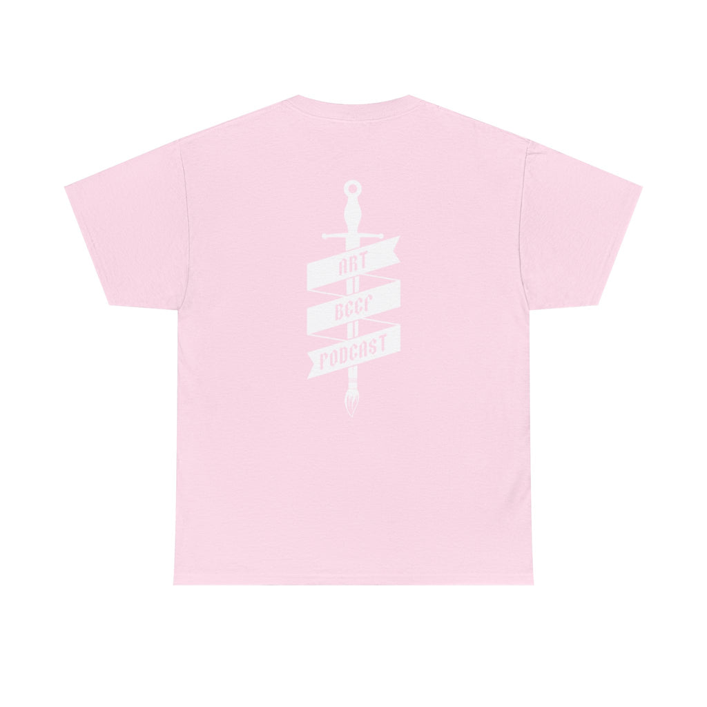 White Opt 2 Art Beef Podcast Heavy Cotton Tee 2