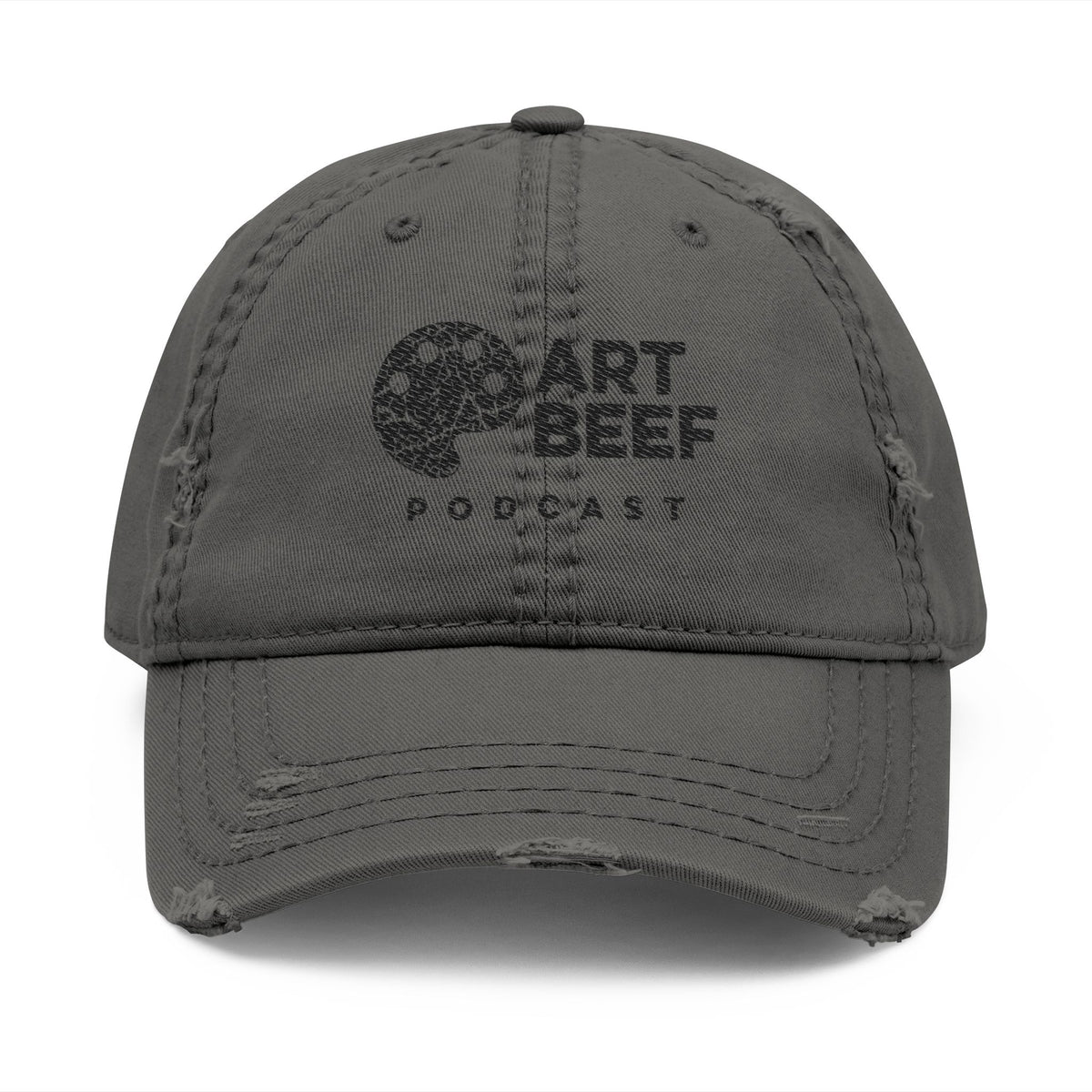 Black Art Beef Logo Distressed Dad Hat (Embroidery)