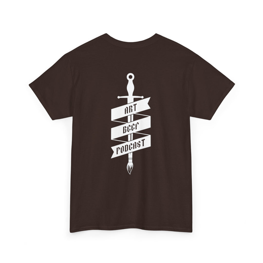White Opt 2 Art Beef Podcast Heavy Cotton Tee 2