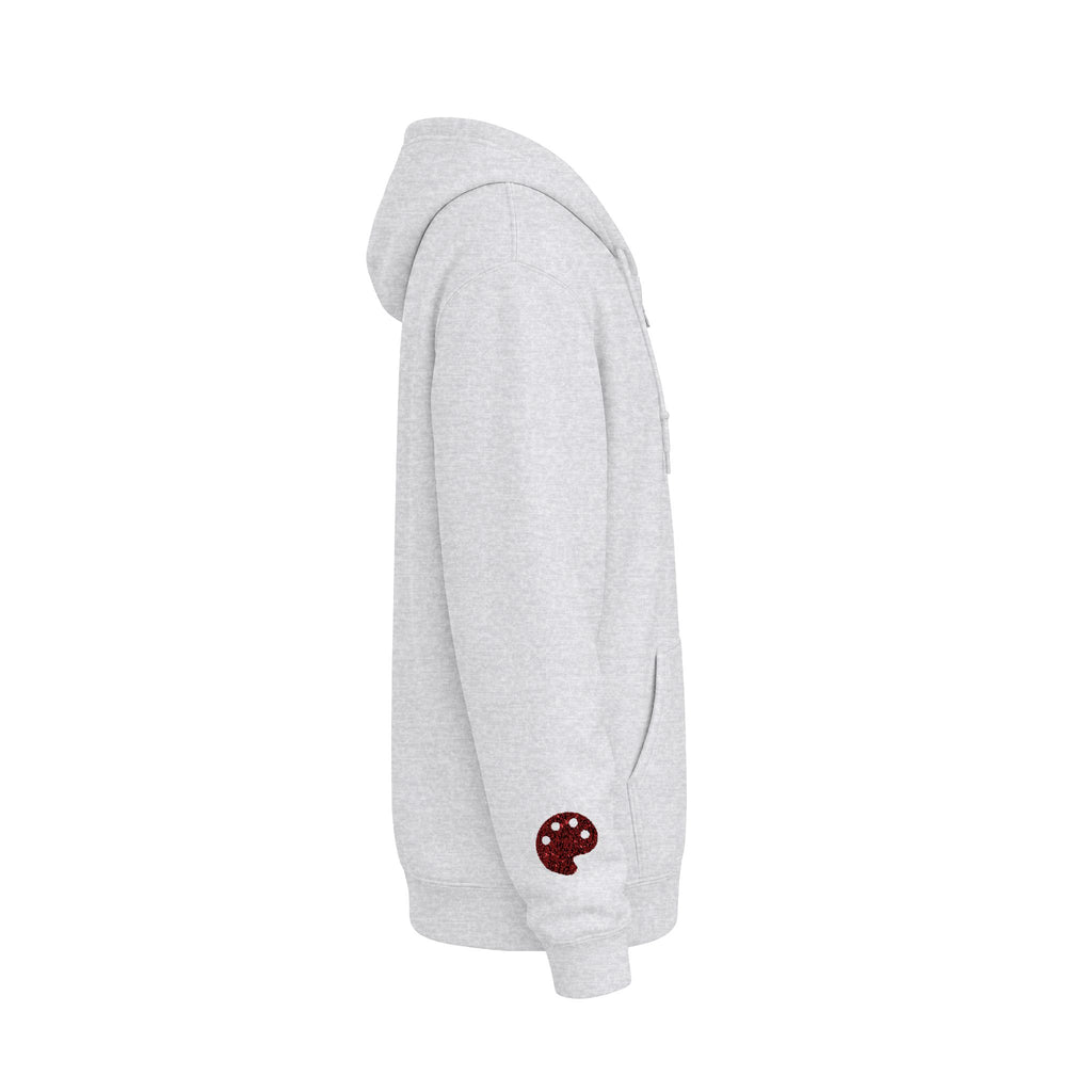 Art Beef embroidered Zip Hooded Sweatshirt