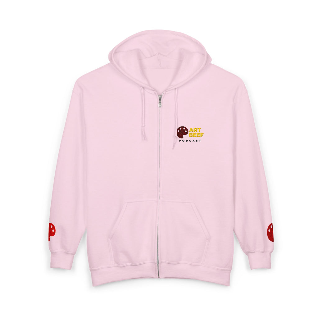 Art Beef embroidered Zip Hooded Sweatshirt