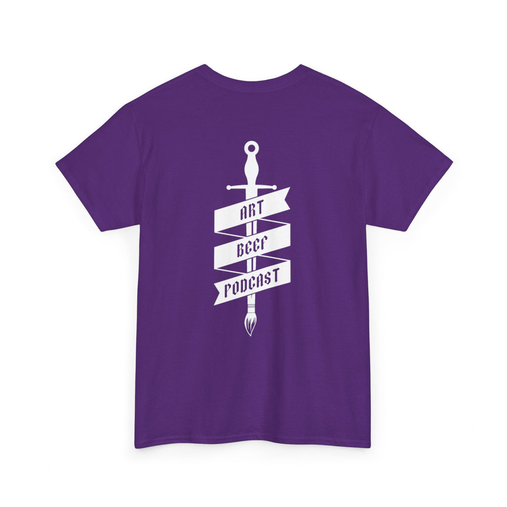 White Opt 2 Art Beef Podcast Heavy Cotton Tee 2