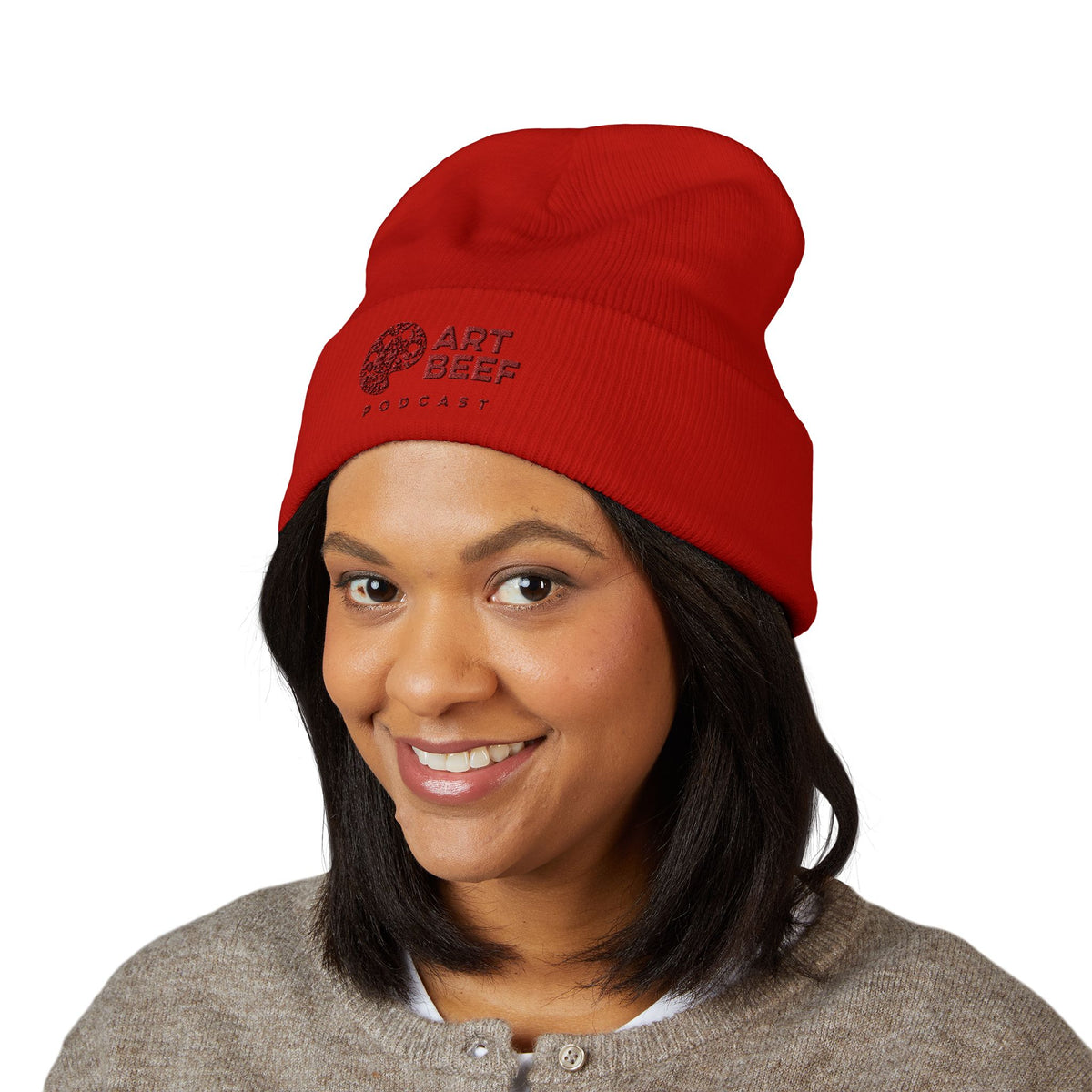 Red Art Beef Logo Classic Cuffed Beanie (Embroidery)
