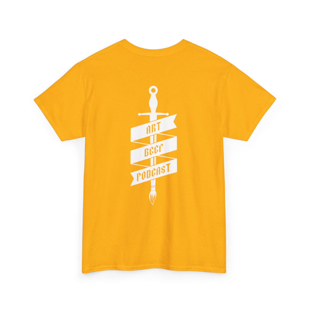 White Opt 2 Art Beef Podcast Heavy Cotton Tee 2