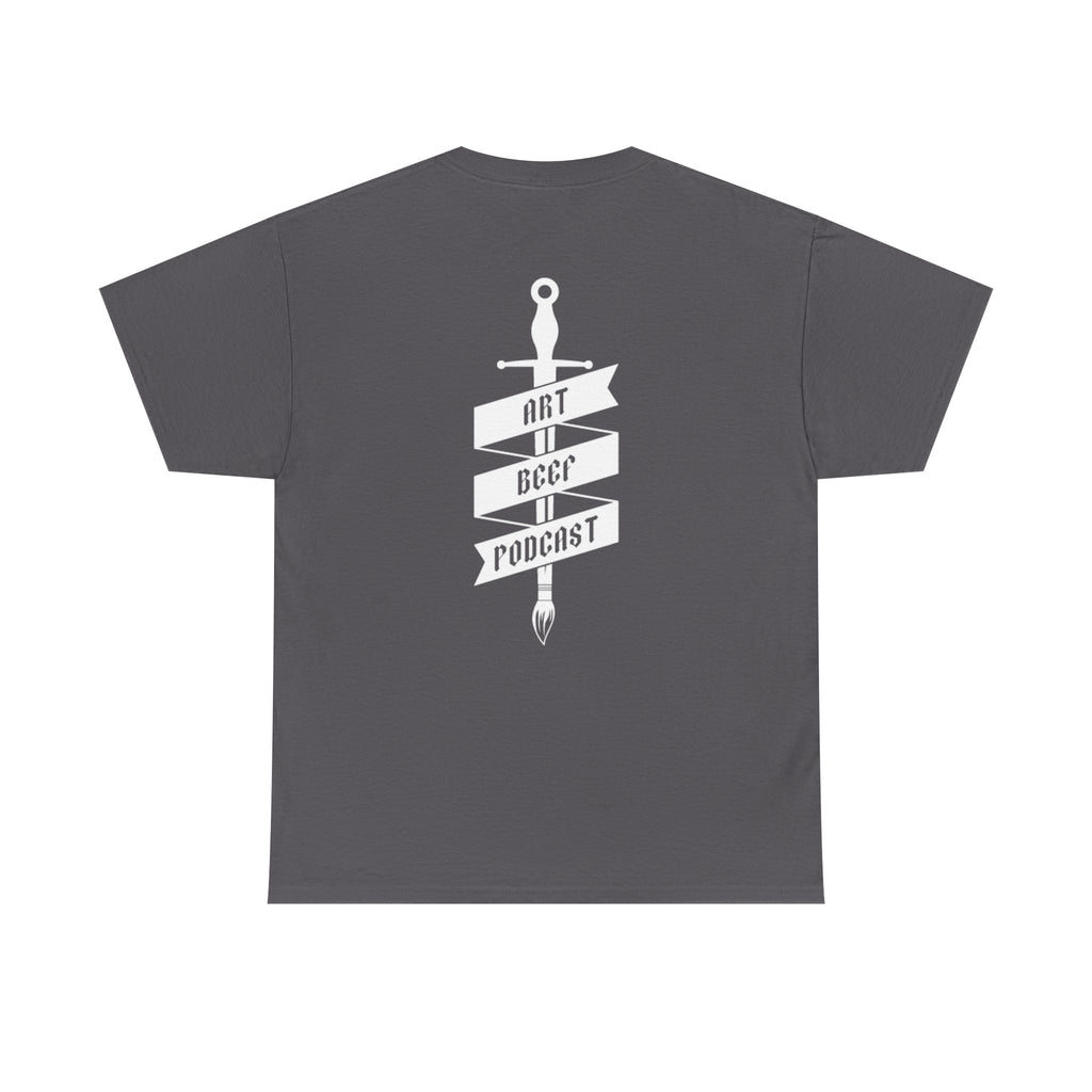 White Opt 2 Art Beef Podcast Heavy Cotton Tee 2