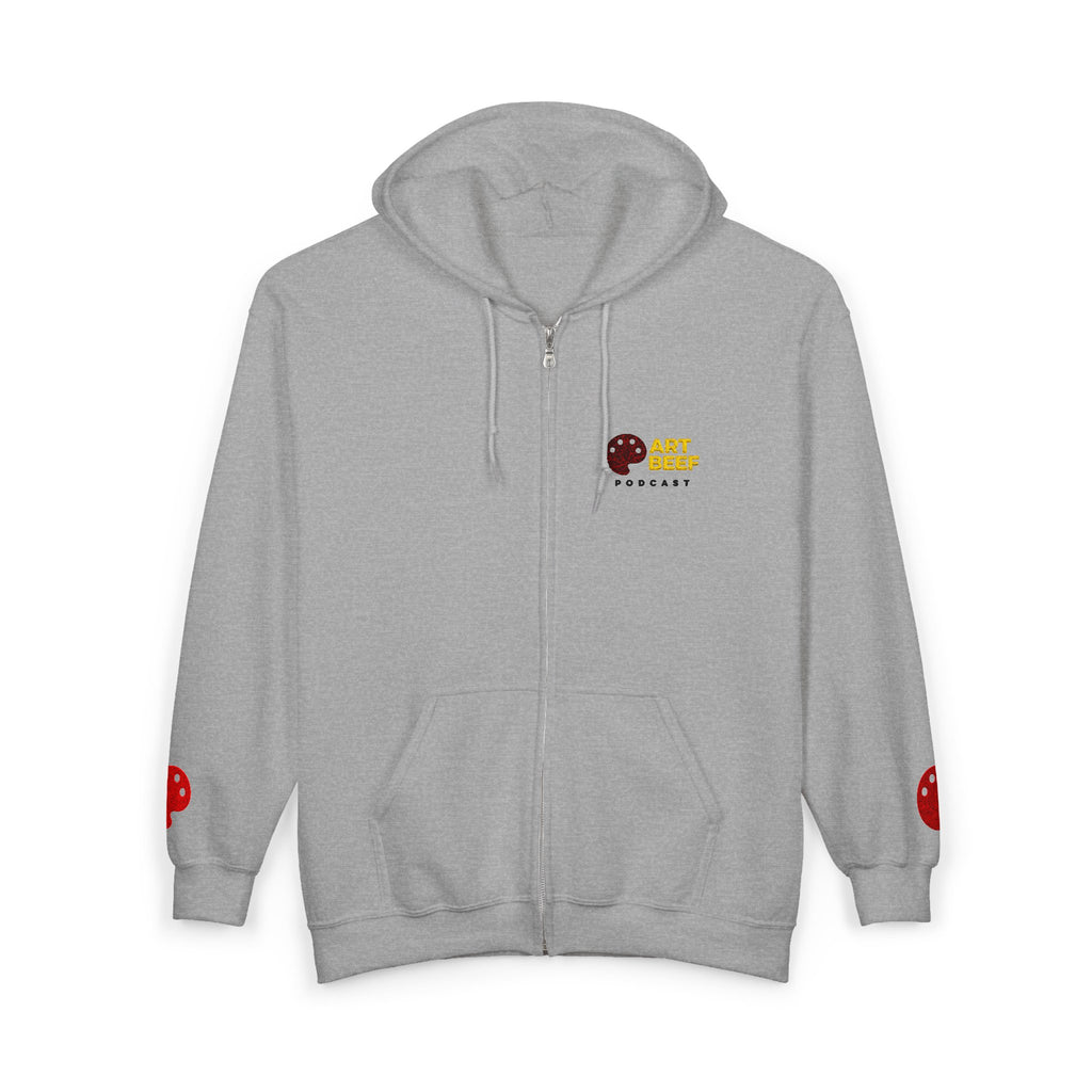 Art Beef embroidered Zip Hooded Sweatshirt