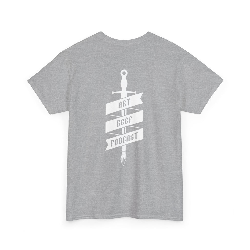 White Opt 2 Art Beef Podcast Heavy Cotton Tee 2