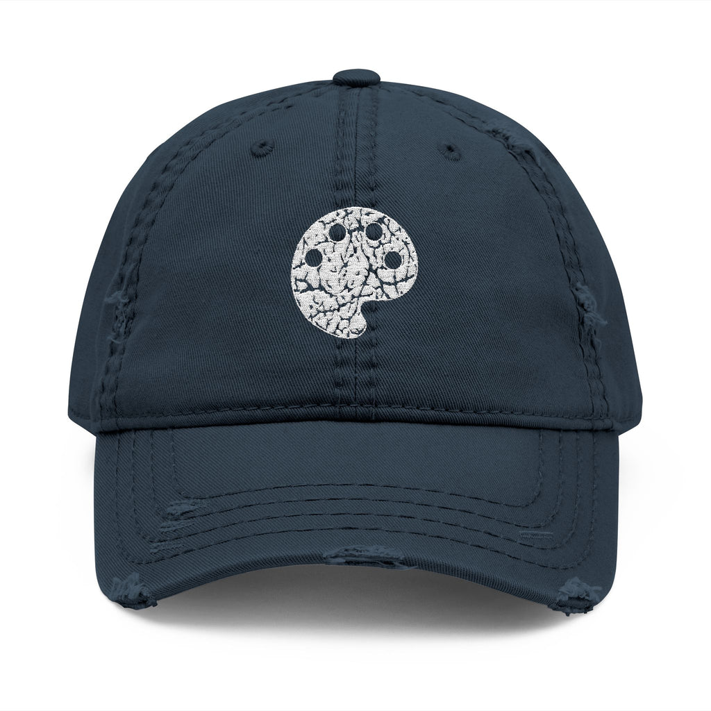 White Art Beef Palette Distressed Dad Hat (Embroidery)