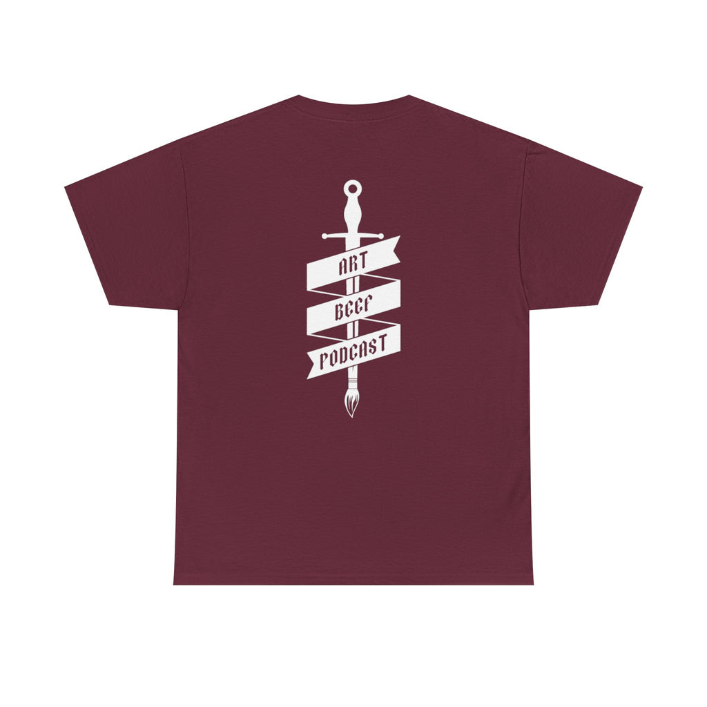 White Opt 2 Art Beef Podcast Heavy Cotton Tee 2
