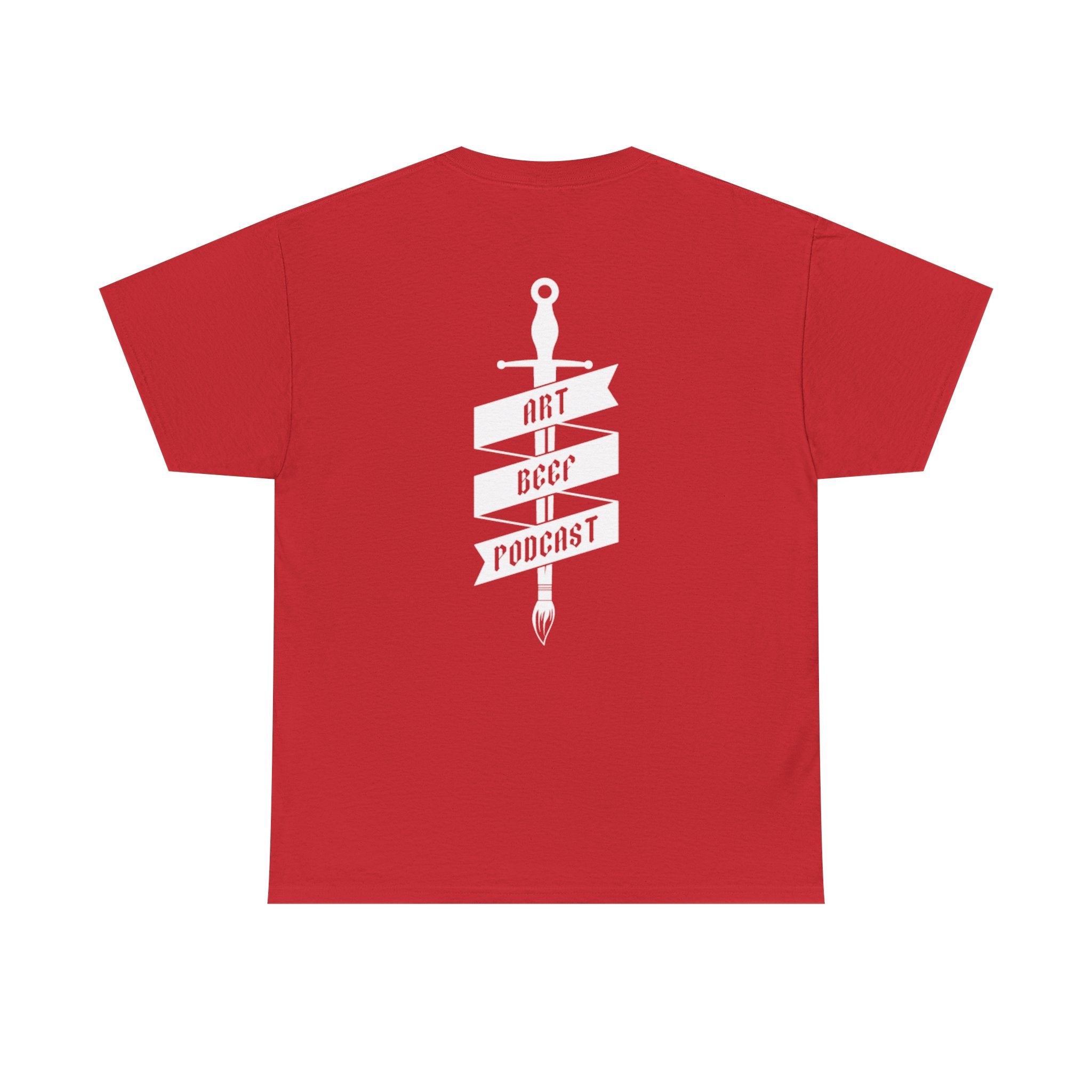 White Opt 2 Art Beef Podcast Heavy Cotton Tee 2