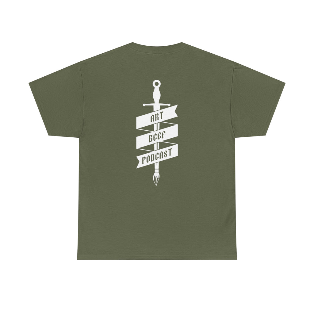 White Opt 2 Art Beef Podcast Heavy Cotton Tee 2