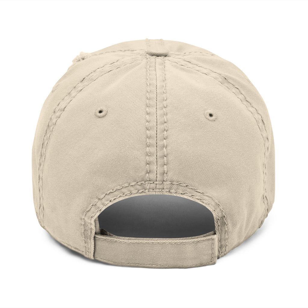 Red Art Beef Logo Distressed Dad Hat (Embroidery)