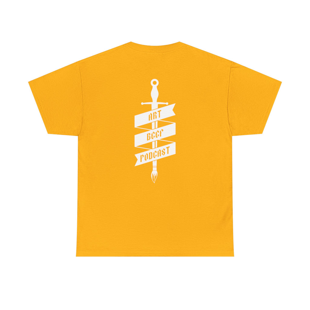White Opt 2 Art Beef Podcast Heavy Cotton Tee 2