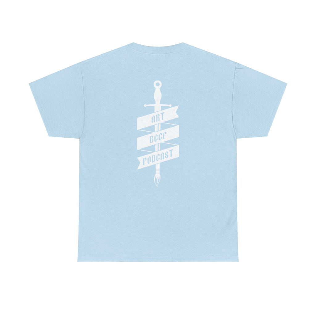 White Opt 2 Art Beef Podcast Heavy Cotton Tee 2
