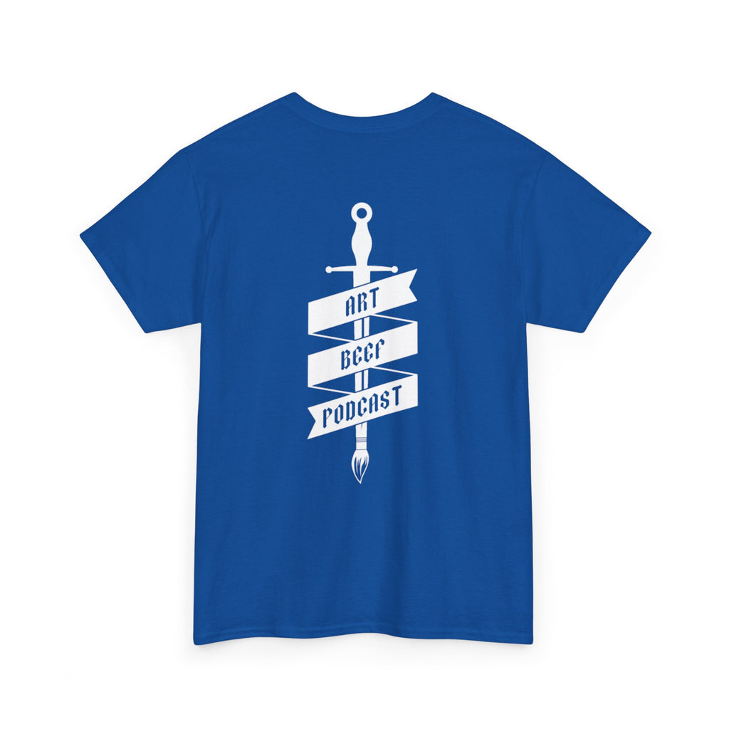 White Opt 2 Art Beef Podcast Heavy Cotton Tee 2