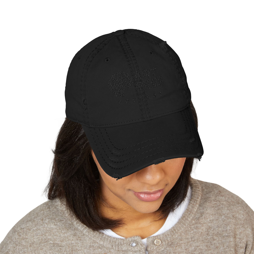 Black Art Beef Logo Distressed Dad Hat (Embroidery)
