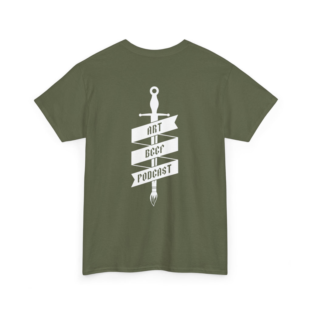White Opt 2 Art Beef Podcast Heavy Cotton Tee 2