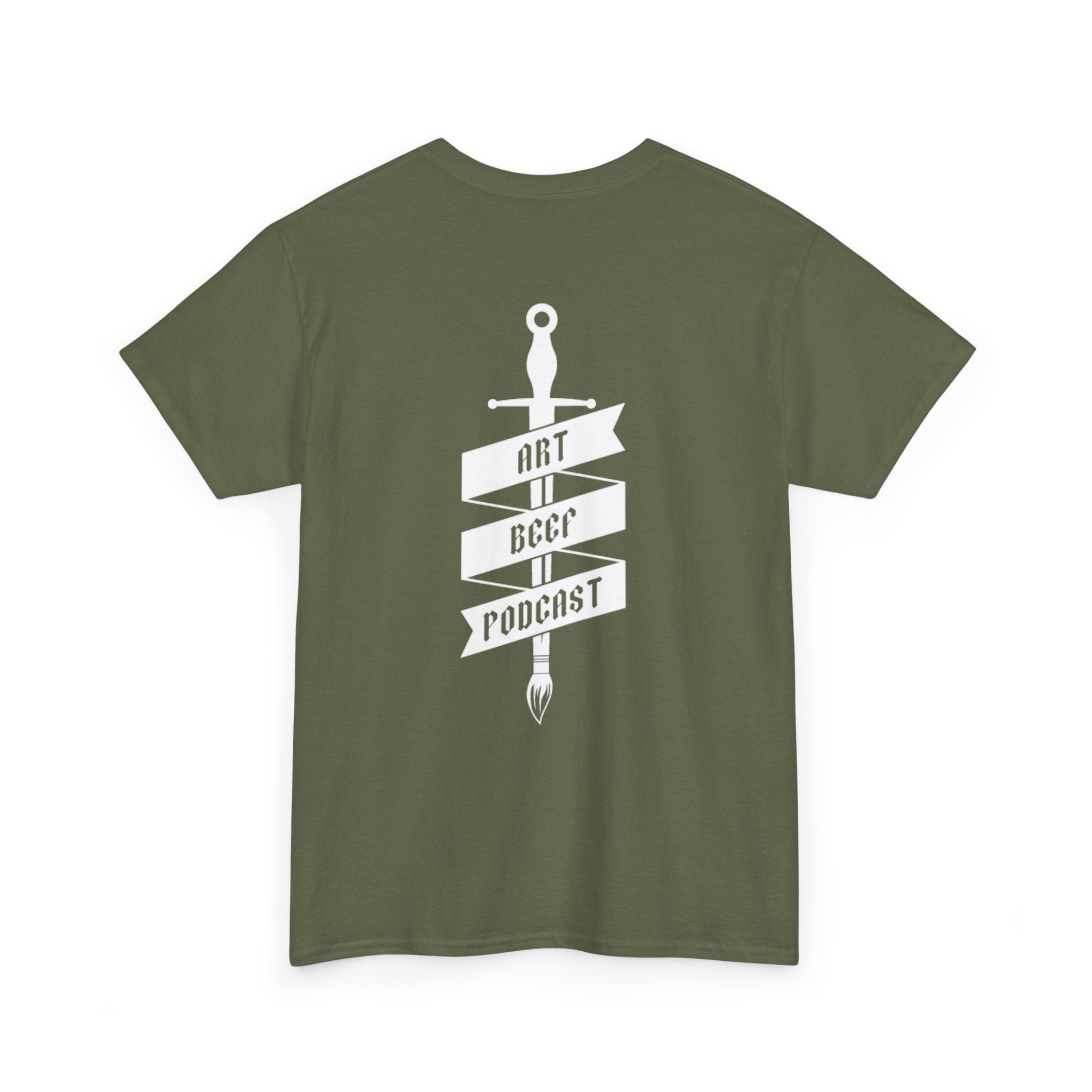 White Opt 2 Art Beef Podcast Heavy Cotton Tee 2