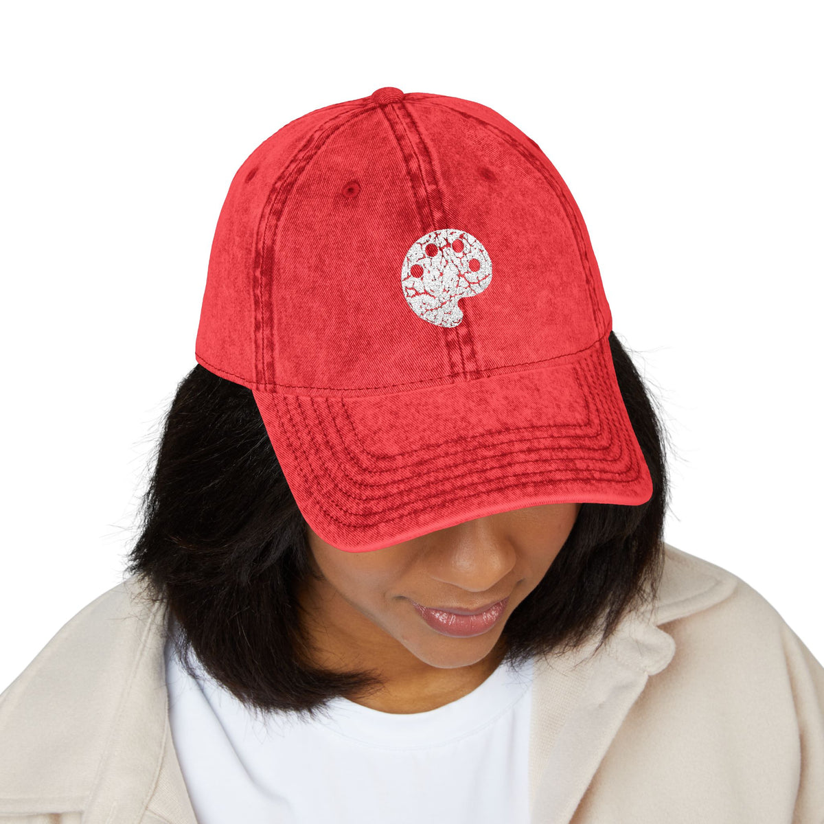 White Art Beef Palette Vintage Cap (Embroidery)