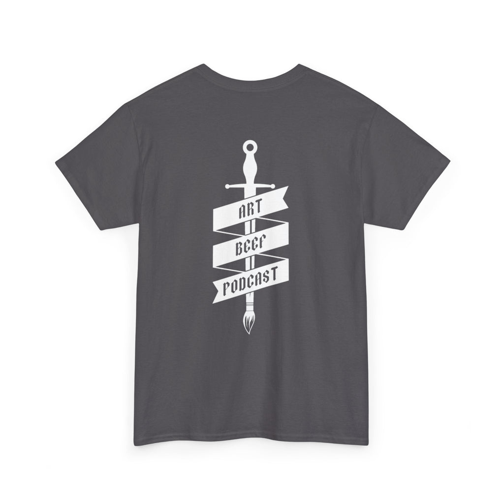 White Opt 2 Art Beef Podcast Heavy Cotton Tee 2