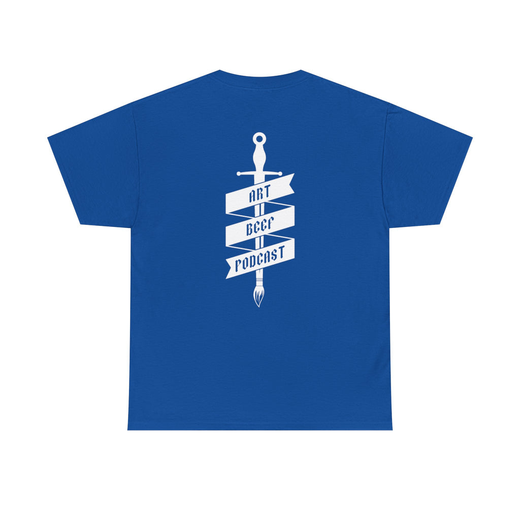 White Opt 2 Art Beef Podcast Heavy Cotton Tee 2