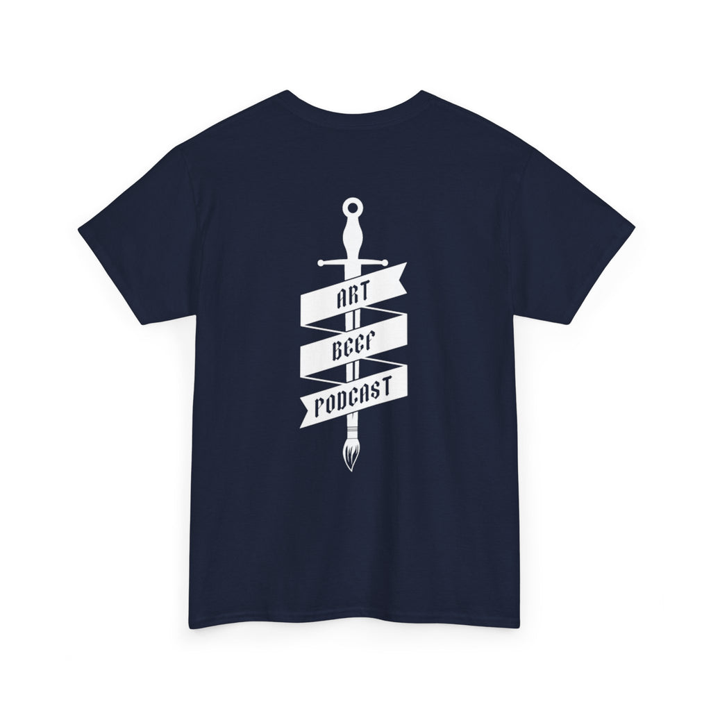 White Opt 2 Art Beef Podcast Heavy Cotton Tee 2