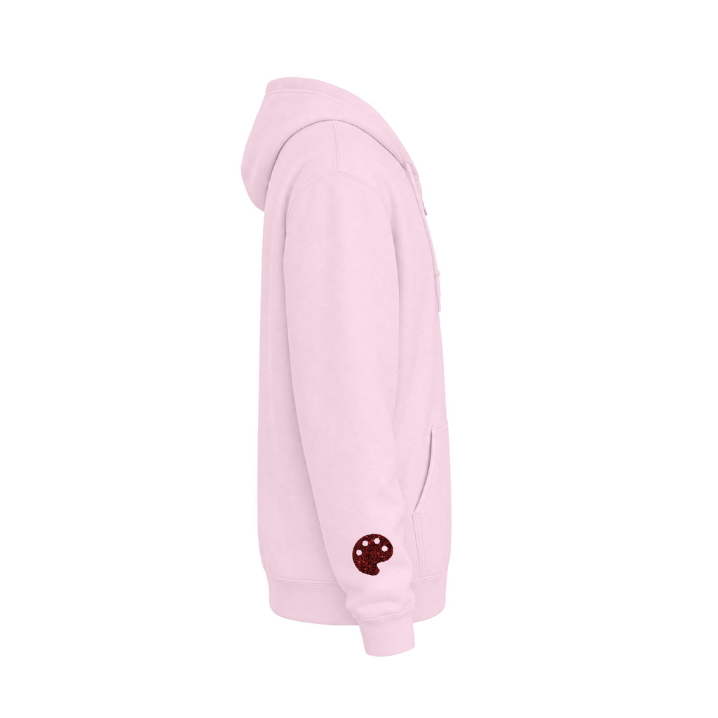 Art Beef embroidered Zip Hooded Sweatshirt