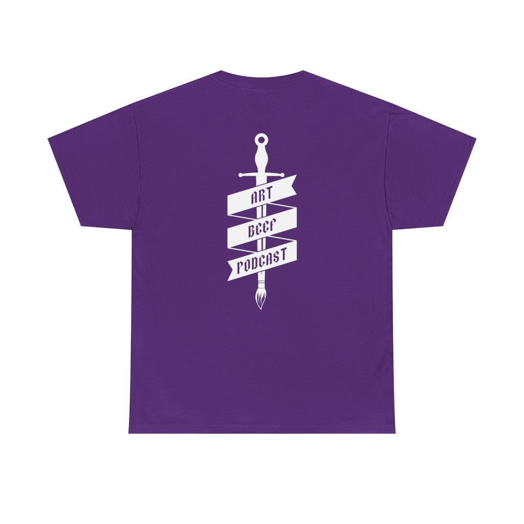 White Opt 2 Art Beef Podcast Heavy Cotton Tee 2