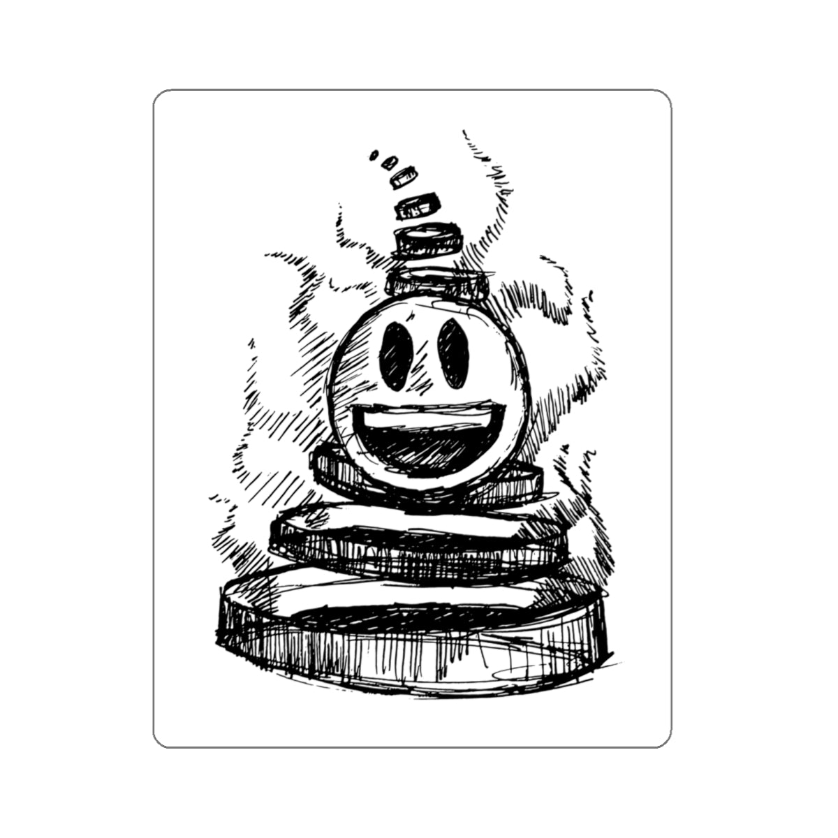 Sketched Smiley Boogie Sticker