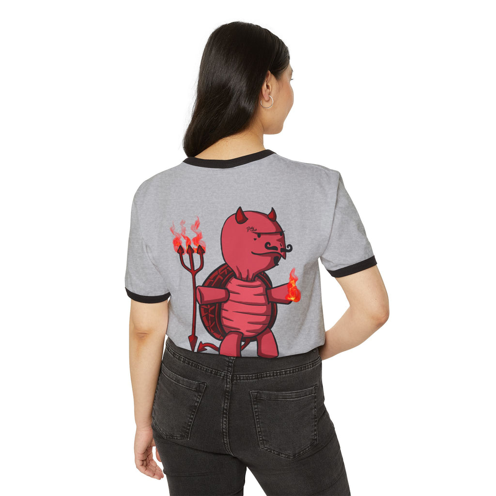 Red Devil Turt Unisex Ringer T-Shirt