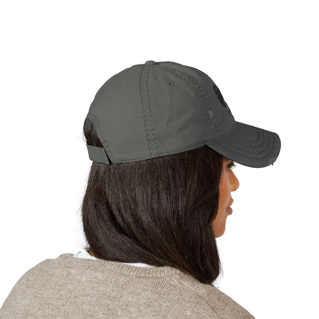 Black Art Beef Logo Distressed Dad Hat (Embroidery)