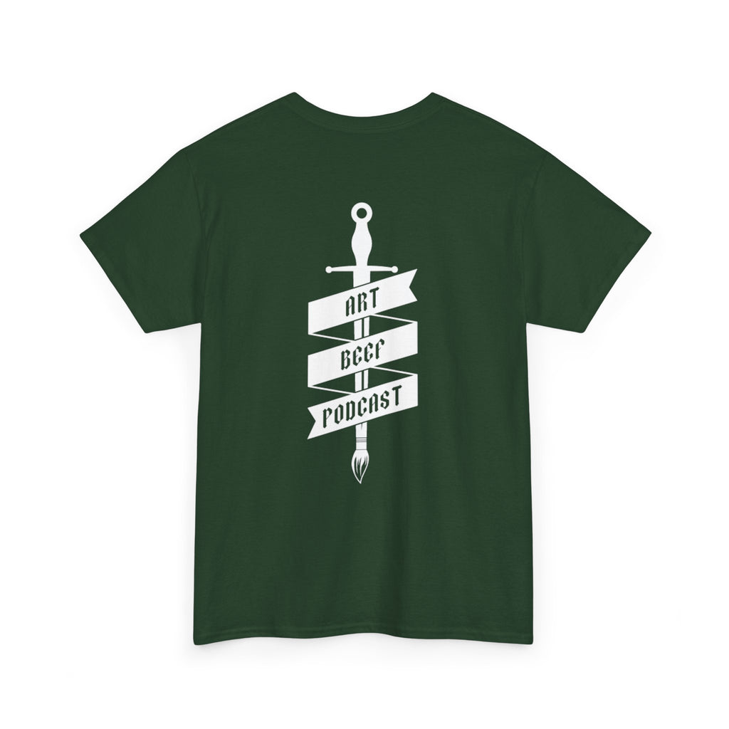 White Opt 2 Art Beef Podcast Heavy Cotton Tee 2