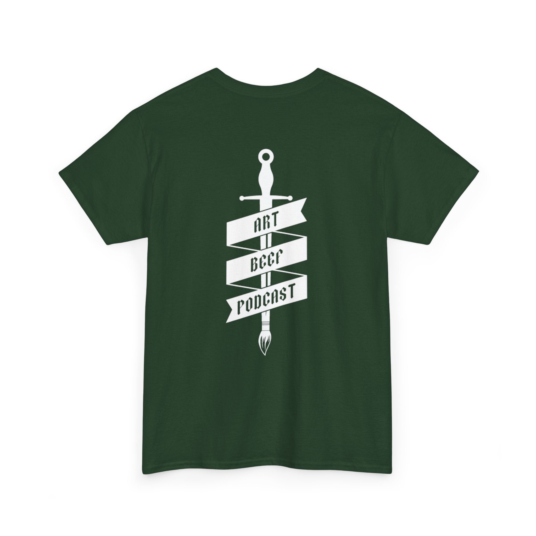White Opt 2 Art Beef Podcast Heavy Cotton Tee 2