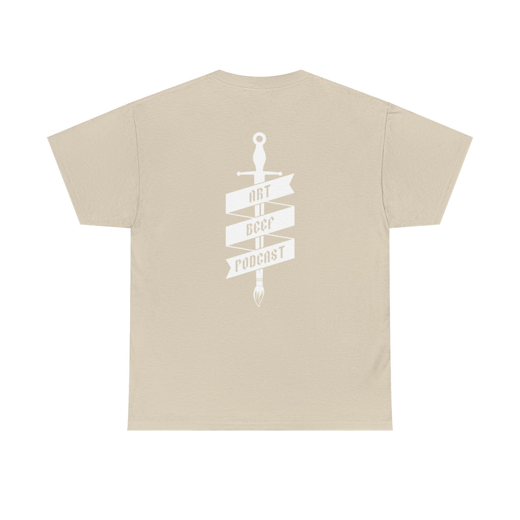 White Opt 2 Art Beef Podcast Heavy Cotton Tee 2