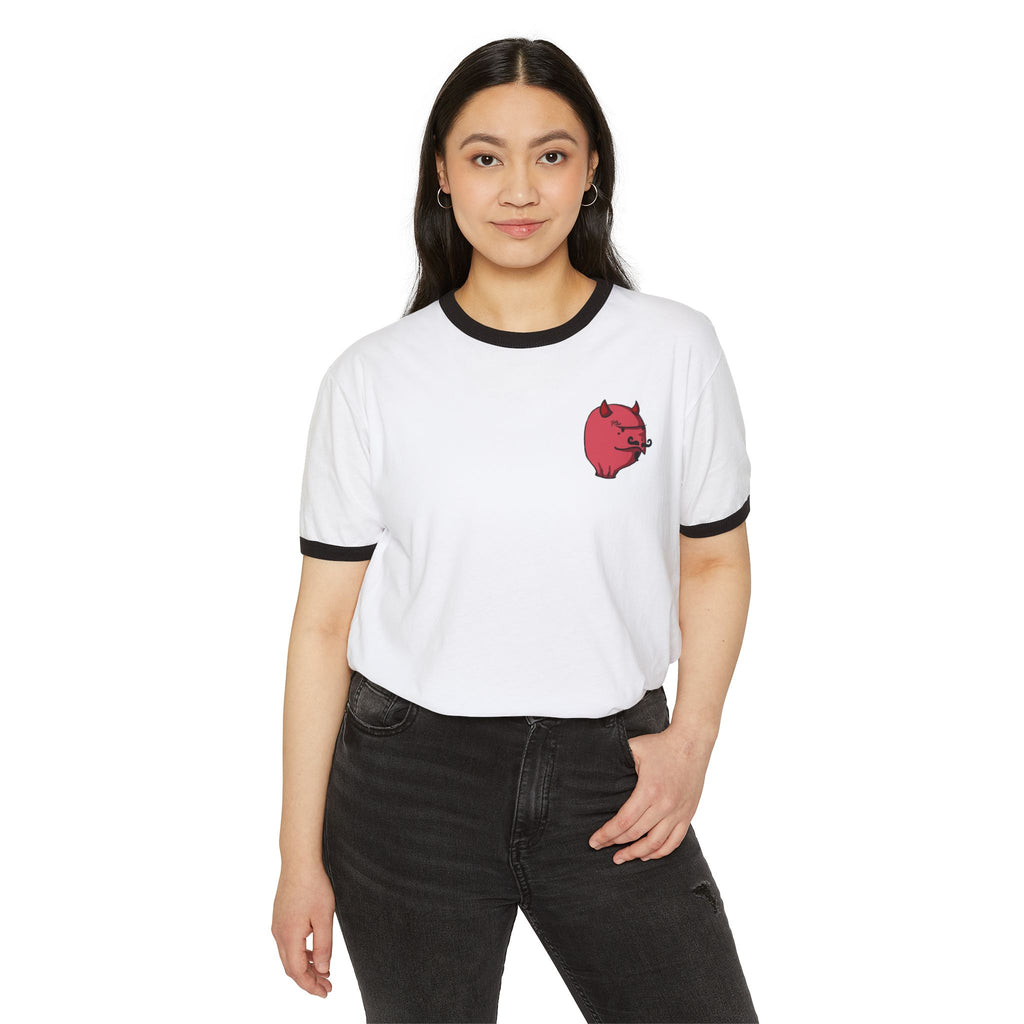 Red Devil Turt Unisex Ringer T-Shirt
