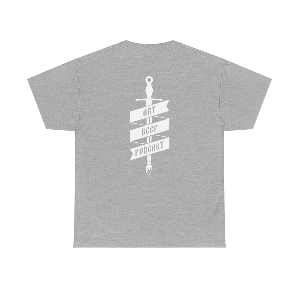 White Opt 2 Art Beef Podcast Heavy Cotton Tee 2